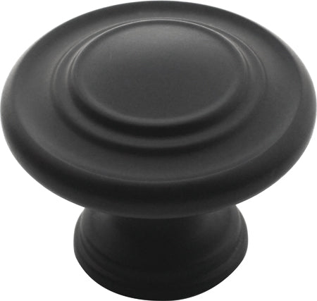 1-5/16" Mushroom Knob Flat Black - Inspirations Collection