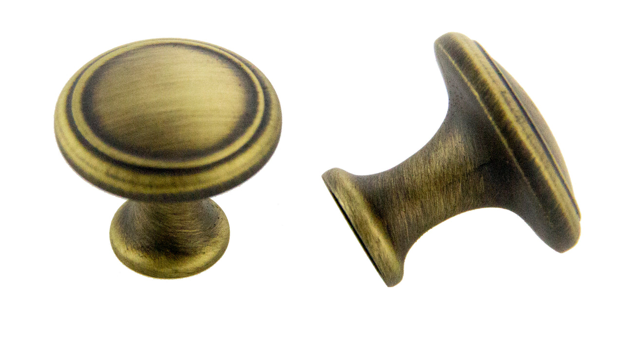 Andrew Claire Collection 30mm Deco Knob Antique Satin Brass (AC-80576.ABSB)