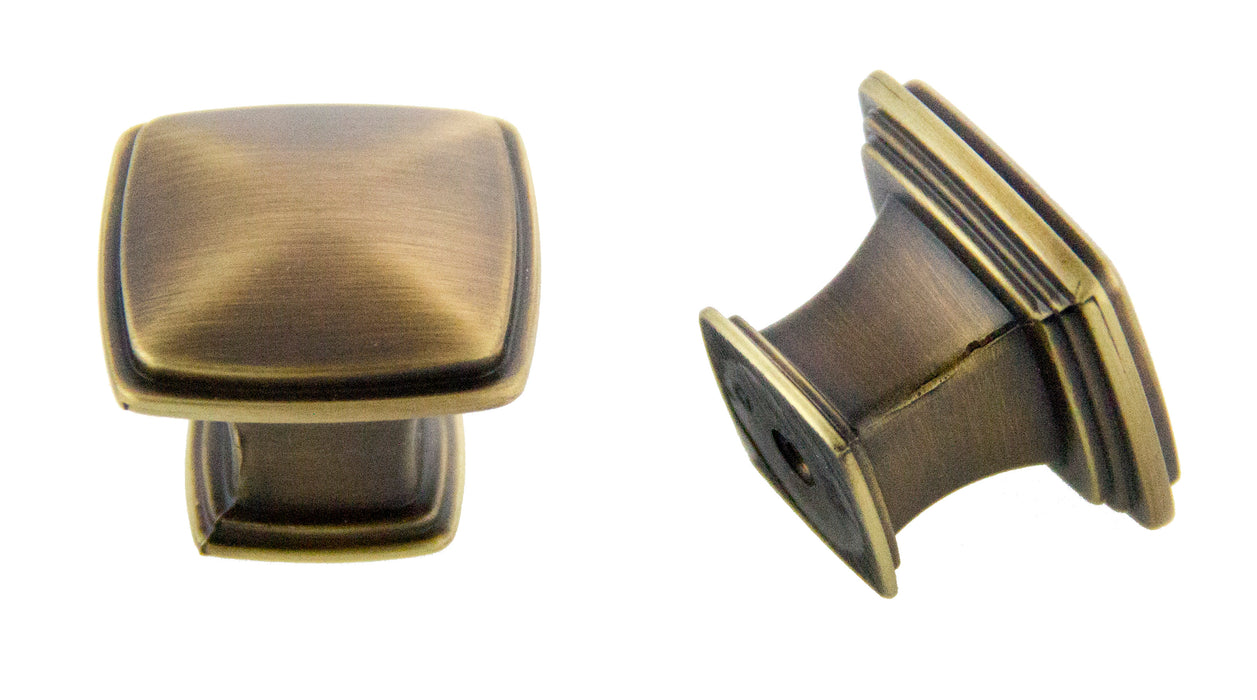 Andrew Claire Collection 32mm Square Knob Antique Satin Brass (AC-81091.ABSB)