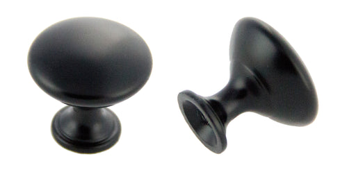 Andrew Claire Collection 1-3/16" Diecast Traditional Round Knob Matte Black