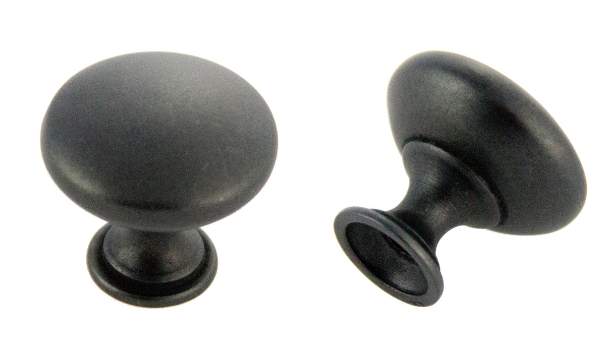 Andrew Claire Collection 1-3/16" Diecast Traditional Round Knob Weathered Black