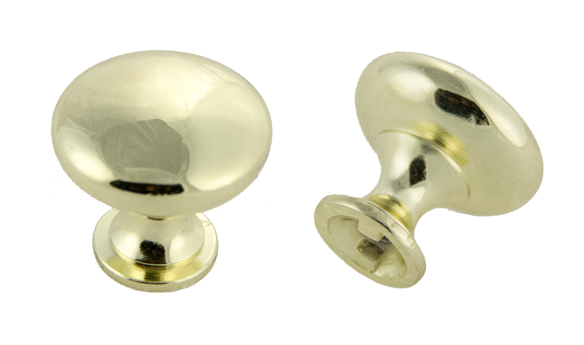Andrew Claire Collection 1-3/16" Diecast Traditional Round Knob Polished Brass