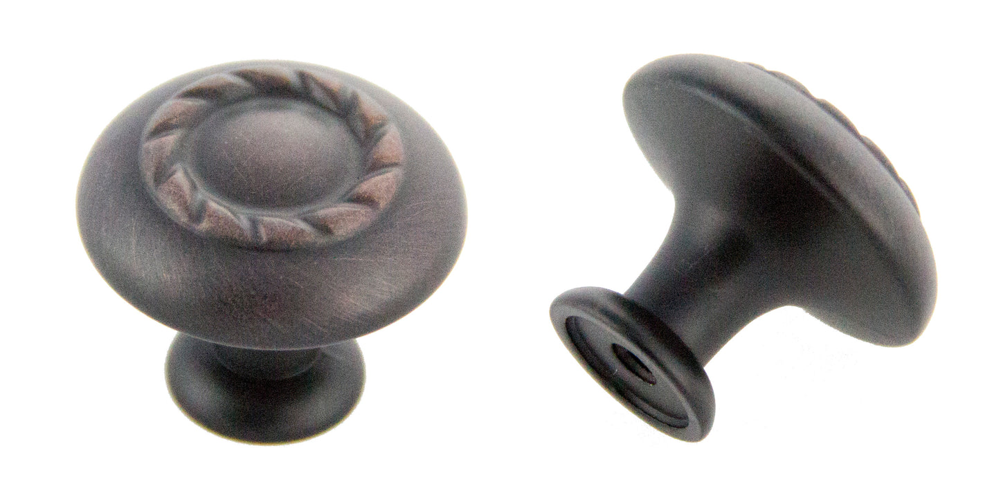 Andrew Claire Collection 30mm Rope Knob Oil Brushed Bronze (AC-970.10B)